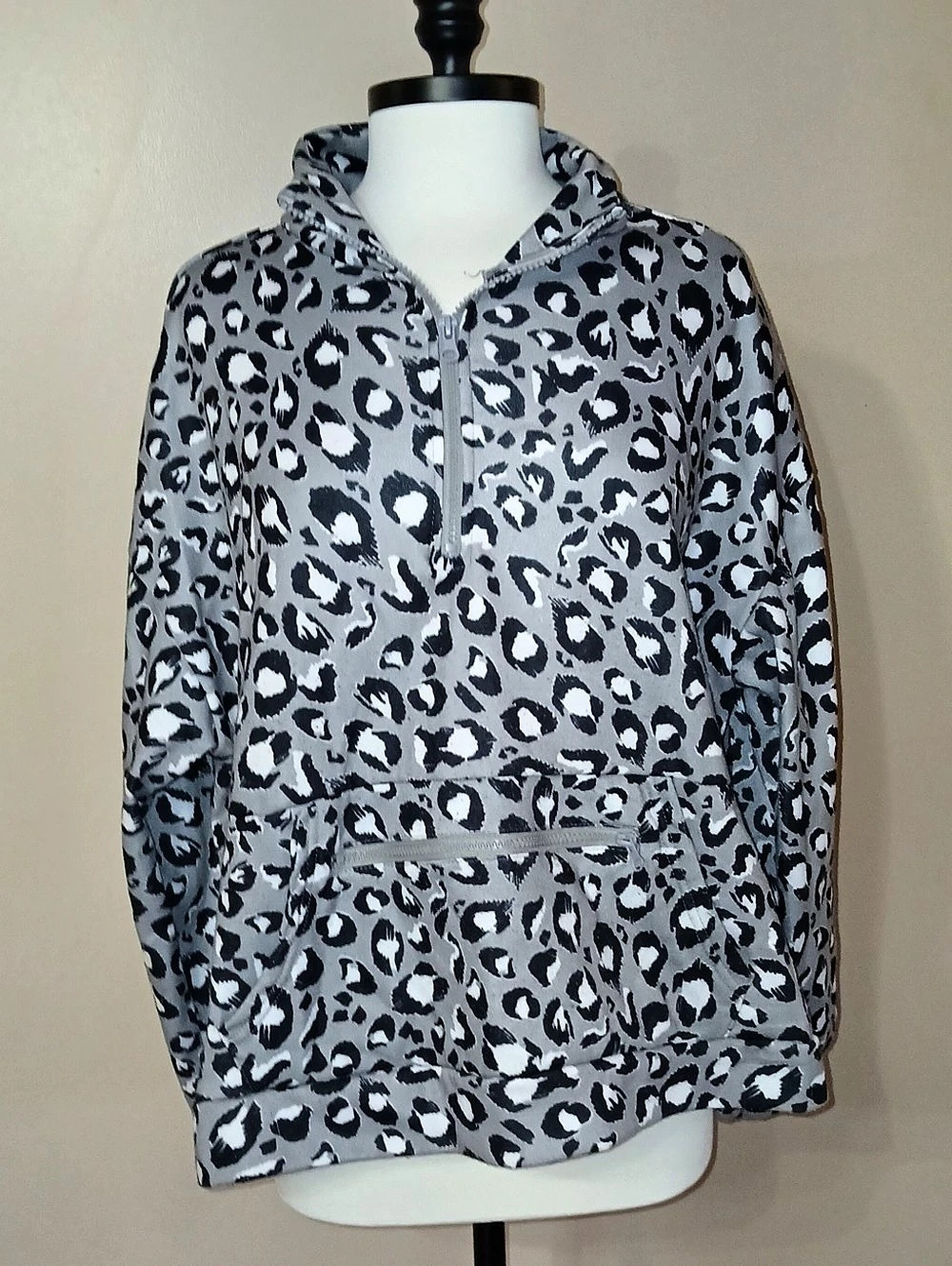 Leopard Print Half-Zip Jacket